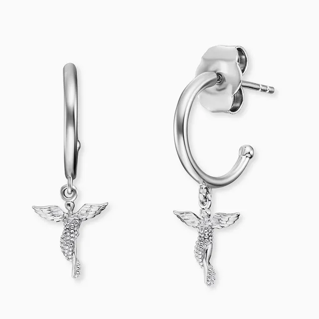 engelsrufer-creole-925er-silber-schutzengel-ohrstecker image 1