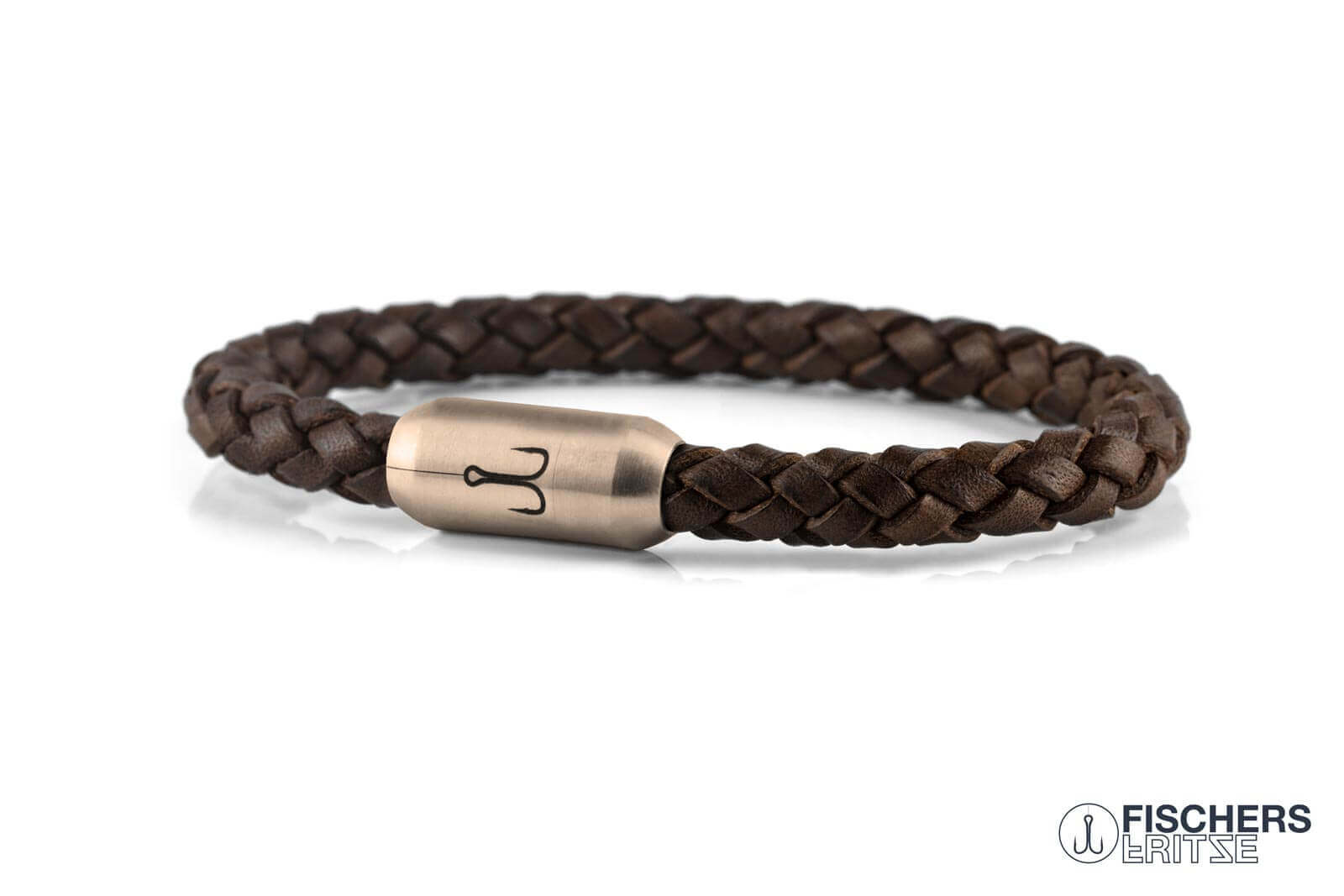 fischers-fritze-k-nigskrabbe-felice-lederarmband-braun-geflochten image 1