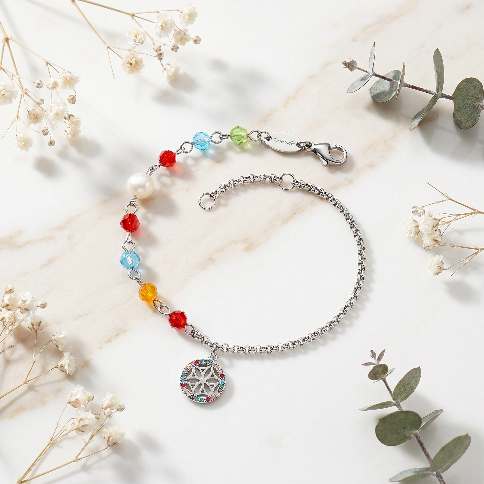 engelsrufer-boho-armband-edelstahl-lebensblume-zirkonia-multicolor-duo-2-in-1 image 4