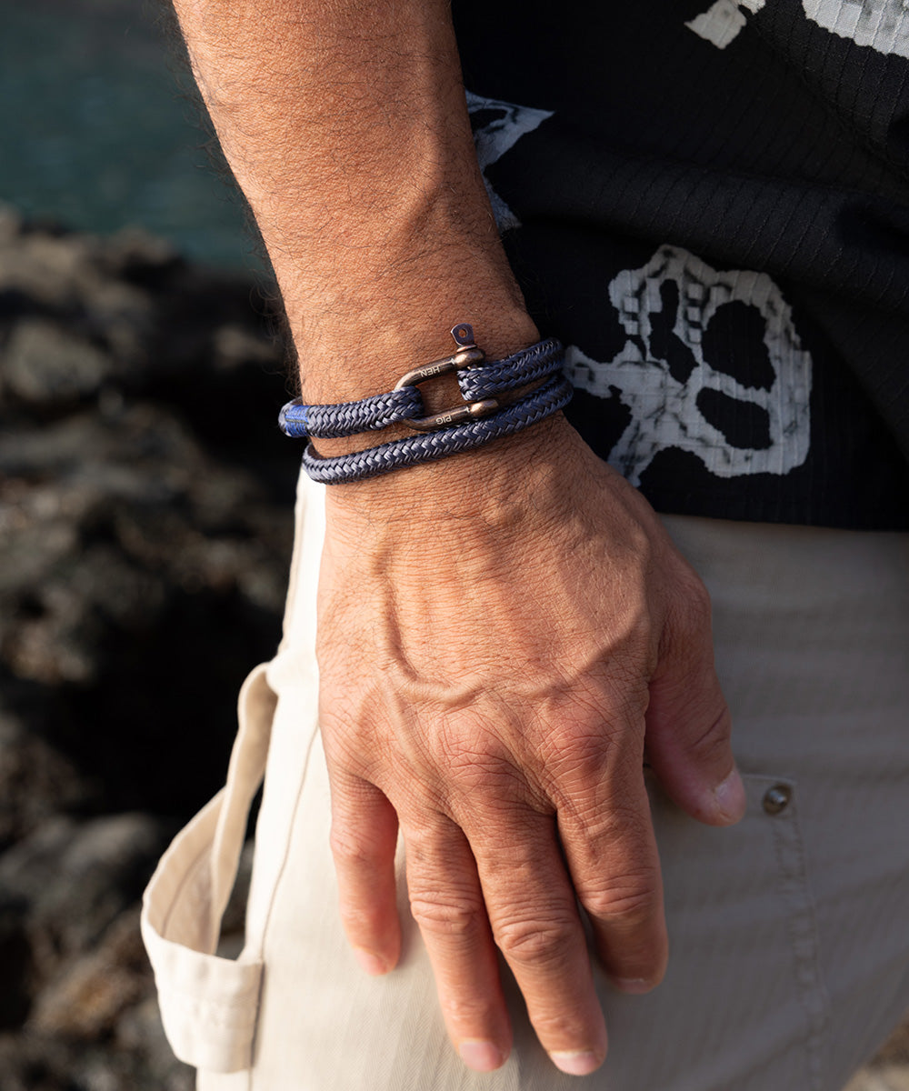 pig-hen-salty-steve-slate-gray-bronze-herren-seilarmband-grau image 3
