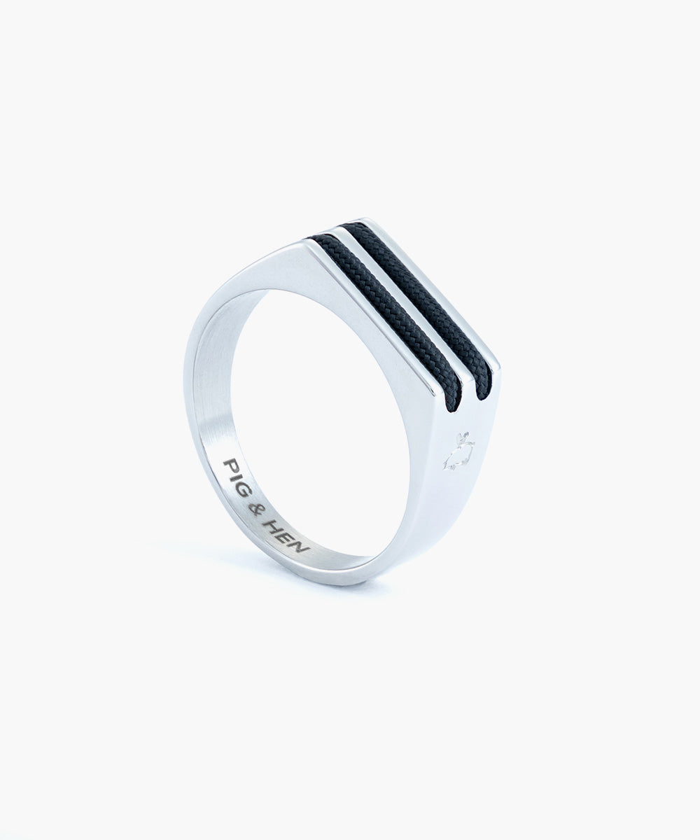pig-hen-signet-ring-7mm-rope-siegelring-navy-silver image 1