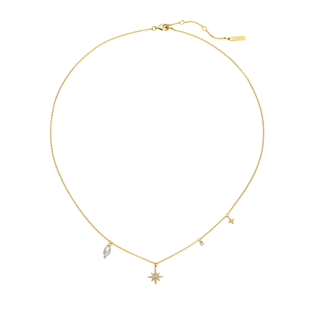 paul-hewitt-windrose-celestial-halskette-gold-925-sterling-silber-zirkonia image 1