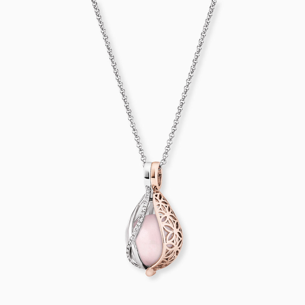 engelsrufer-halskette-925er-silber-himmelstr-ne-bicolor-mit-rosenquarz-und-zirko image 1