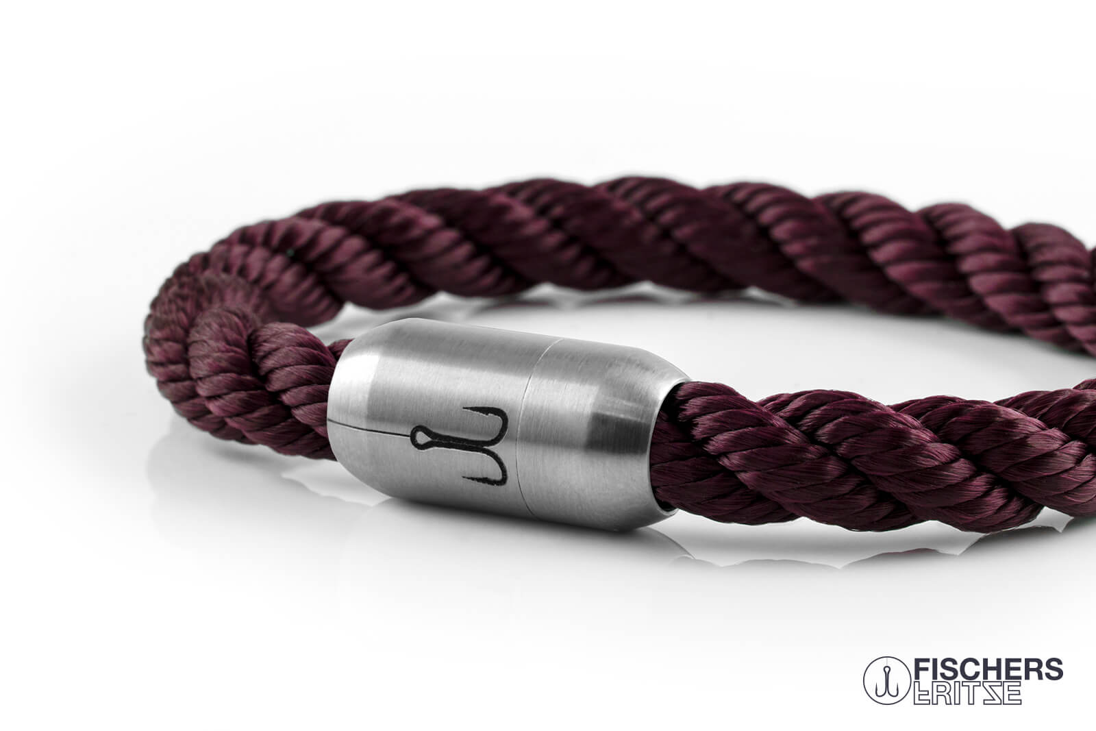 fischers-fritze-makrele-bert-segeltau-armband-dunkelrot-gedreht-8-mm image 5