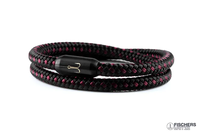 fischers-fritze-torpedogarnele-fips-armband-dunkelrot-schwarz image 1