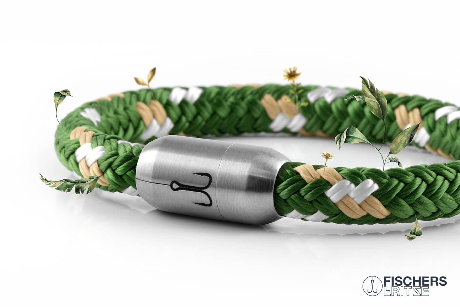 fischers-fritze-makrele-leif-armband-grasgr-n-beige-weiss image 7