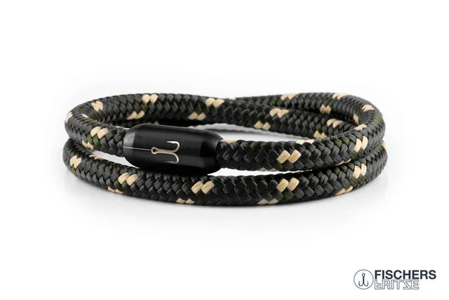 fischers-fritze-torpedogarnele-edward-segeltau-armband-schwarz-olivgr-n-natur image 1