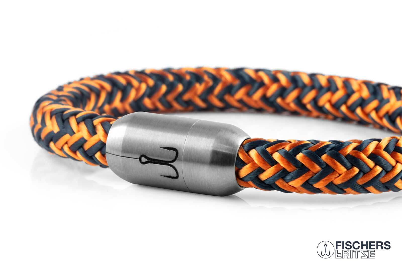 fischers-fritze-makrele-paul-armband-petrol-orange-8-mm-segeltau image 4