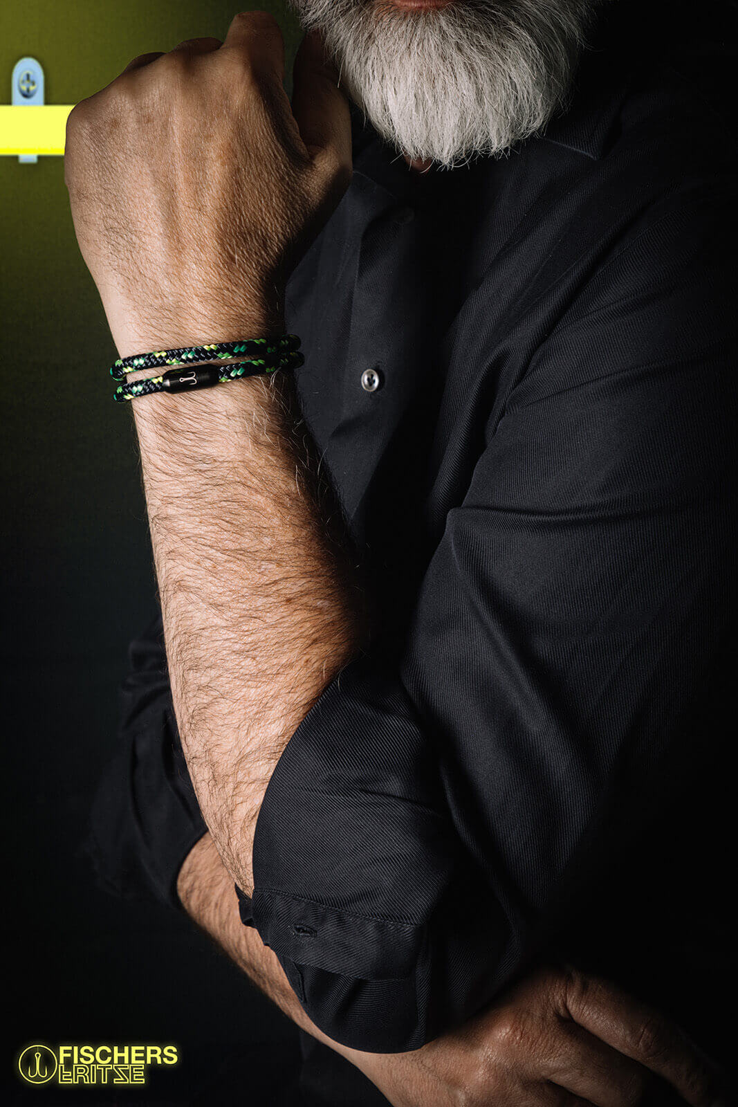 fischers-fritze-torpedogarnele-neo-segeltau-armband-marineblau-neongelb-neongr-n image 5