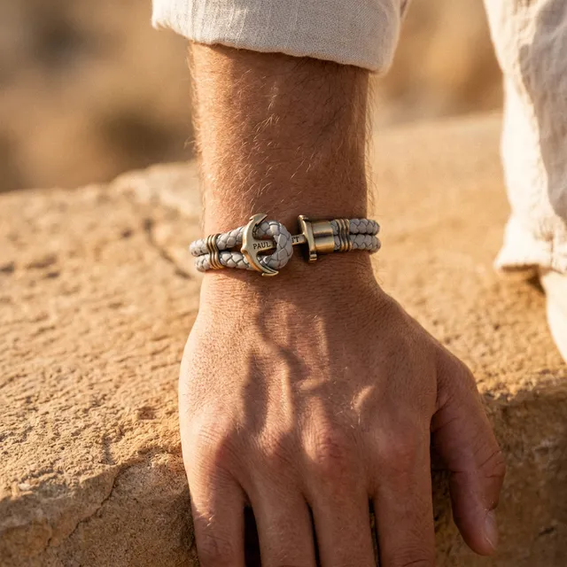 paul-hewitt-phrep-ankerarmband-messing-leder-grau image 1