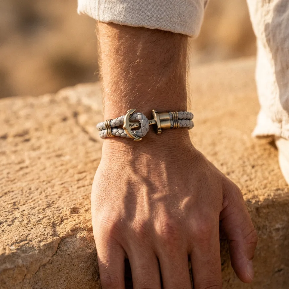 paul-hewitt-phrep-ankerarmband-messing-leder-grau image 1