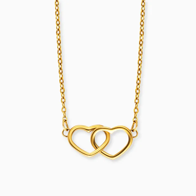 mysteel-by-engelsrufer-halskette-edelstahl-gold-neverending-gru-karte image 1