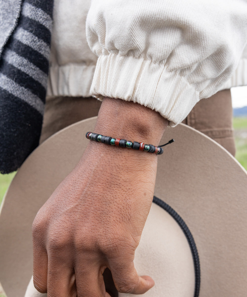 pig-hen-brontide-6mm-adjustable-koyasan-black-verstellbares-edelstein-armband-f- image 3