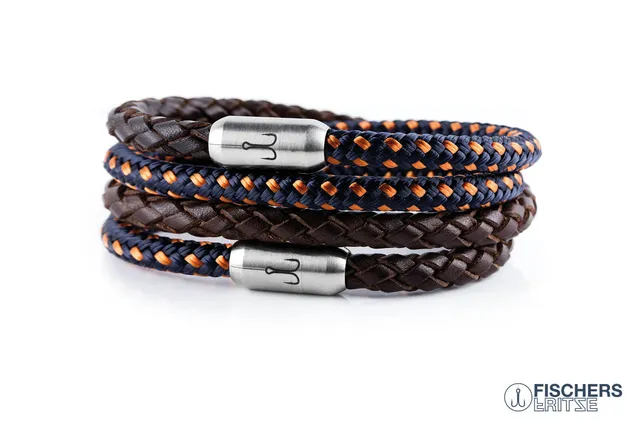 fischers-fritze-kombination-garnele-willi-fidel-marineblau-orange-leder-braun image 1