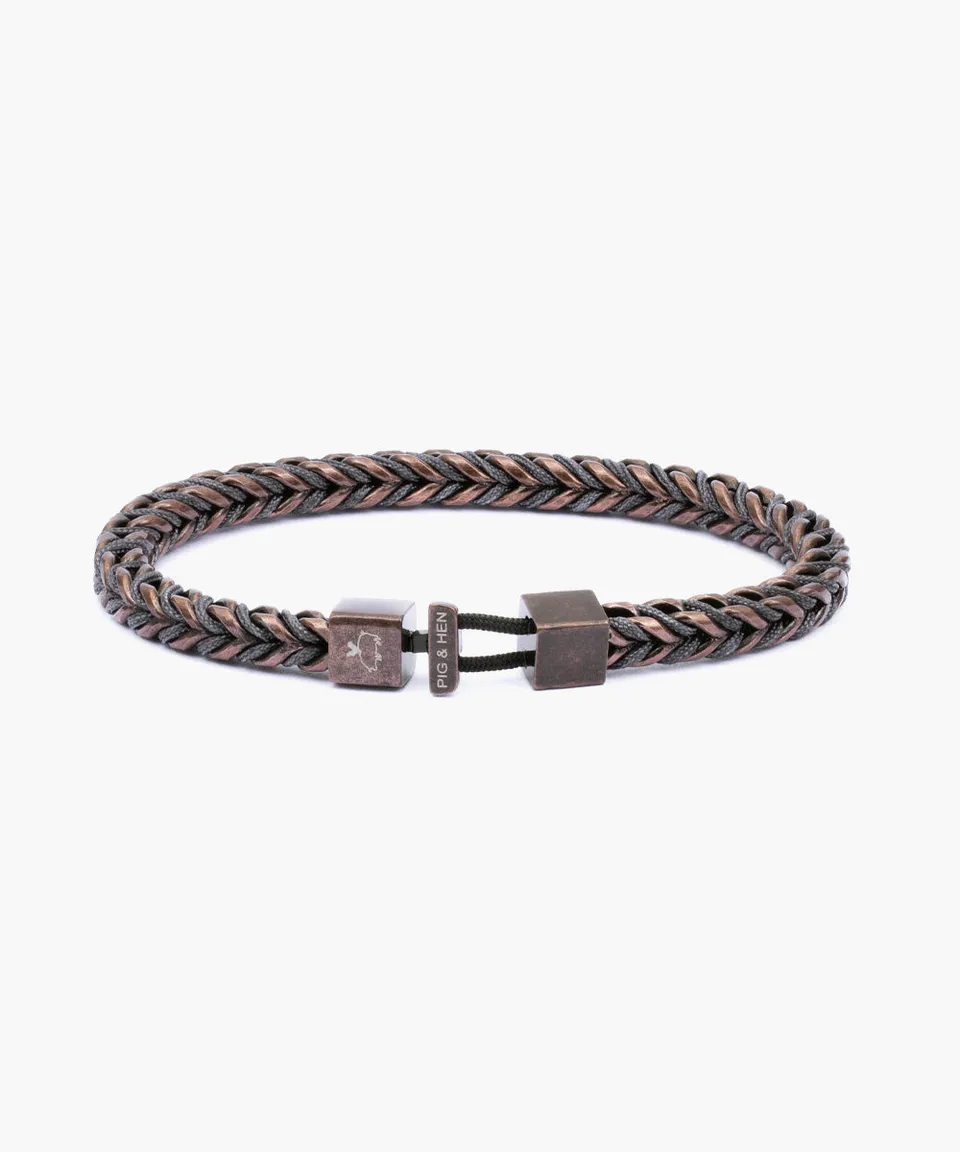 pig-hen-catena-foxtail-herren-armband-slate-gray-bronze image 1