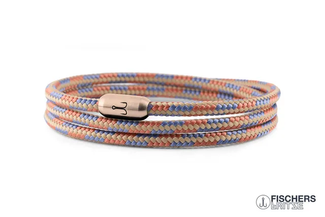 fischers-fritze-k-nigsforelle-sienna-segeltau-armband-3-fach-natur-altrosa-paste image 1