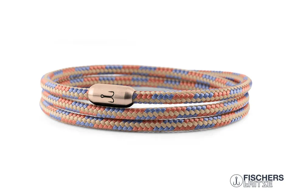 fischers-fritze-k-nigsforelle-sienna-segeltau-armband-3-fach-natur-altrosa-paste image 1