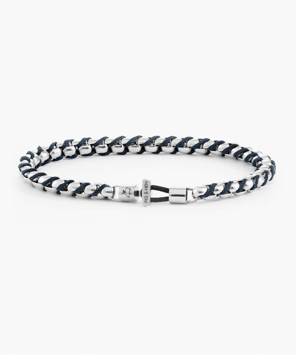 pig-hen-catena-venetian-navy-silver-herren-armband image 1