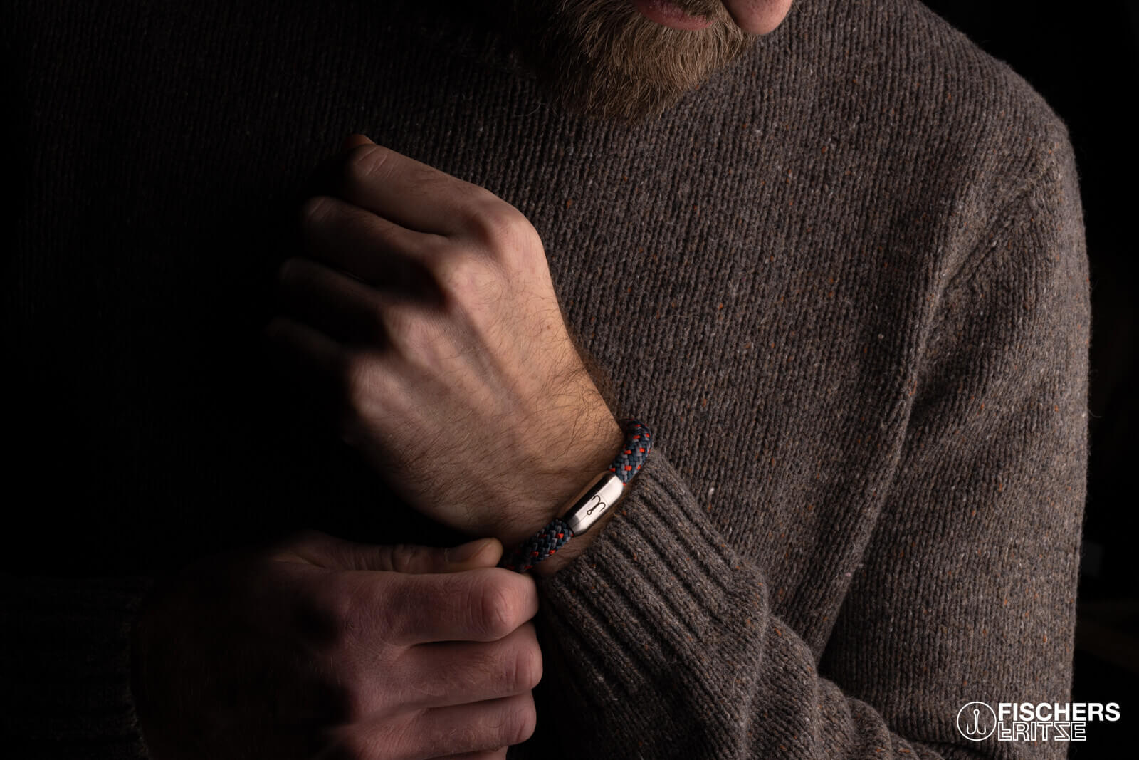 fischers-fritze-makrele-extrafein-arnold-segeltau-armband-petrol-grau-coral image 2