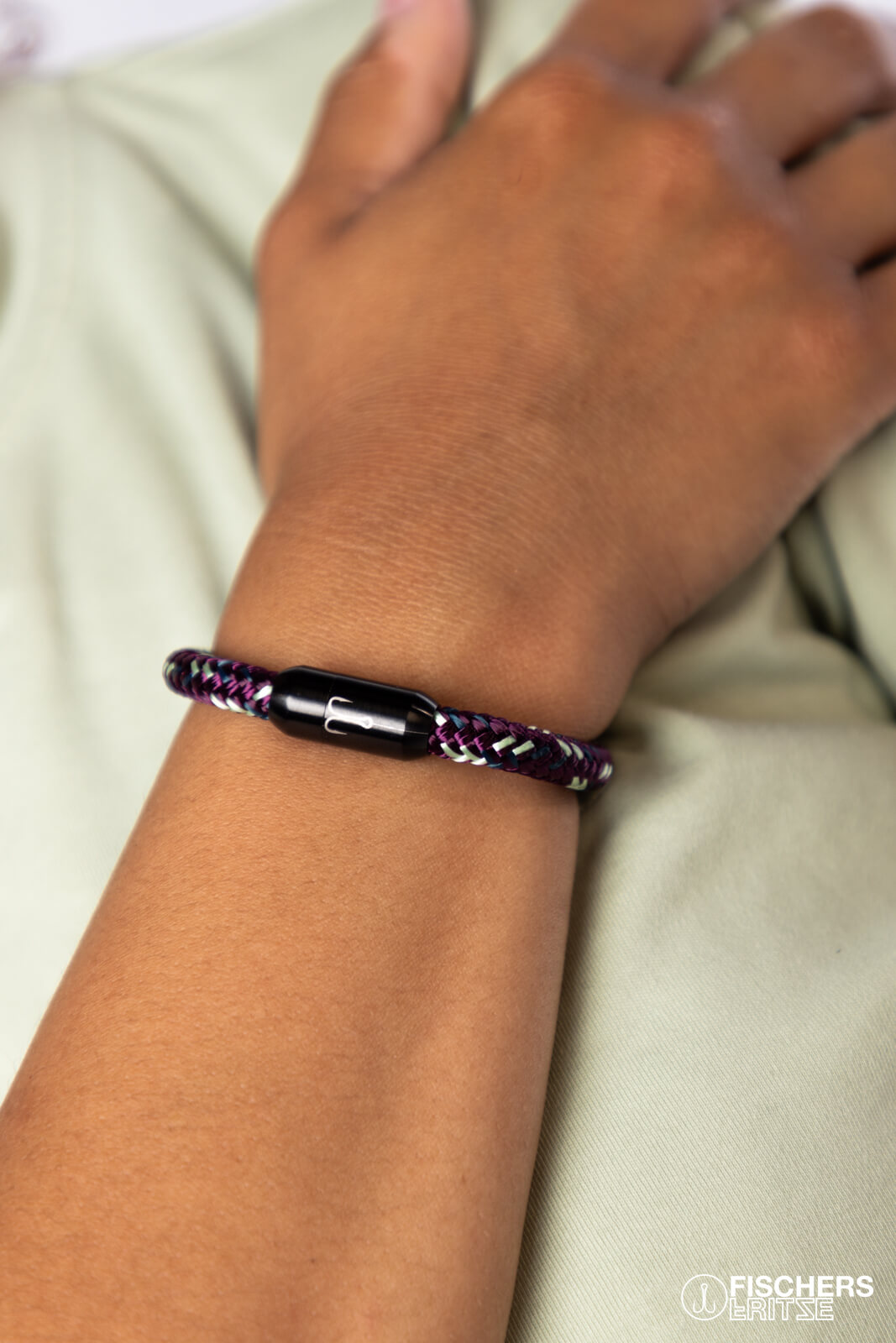 fischers-fritze-torpedokrabbe-marlene-segeltau-armband-aubergine-mint-petrol-6-m image 2