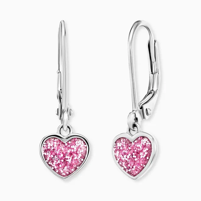 engelsrufer-herzengel-kinder-ohrh-nger-edelstahl-glitzerherz-mit-emaille image 1
