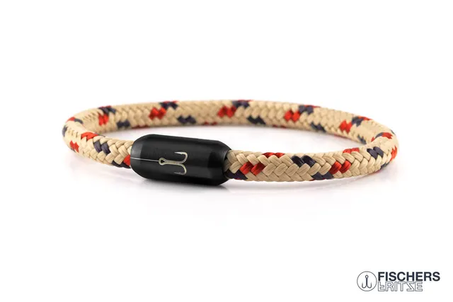 fischers-fritze-torpedokrabbe-s-nja-armband-beige-marineblau-rot-6mm image 1