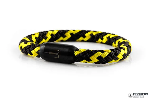 fischers-fritze-torpedomakrele-karlo-armband-schwarz-gelb-8-mm-segeltau image 1