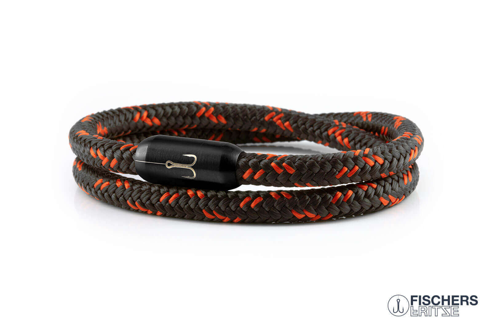 fischers-fritze-torpedogarnele-siegfried-segeltau-armband-kaffeebraun-coral image 1