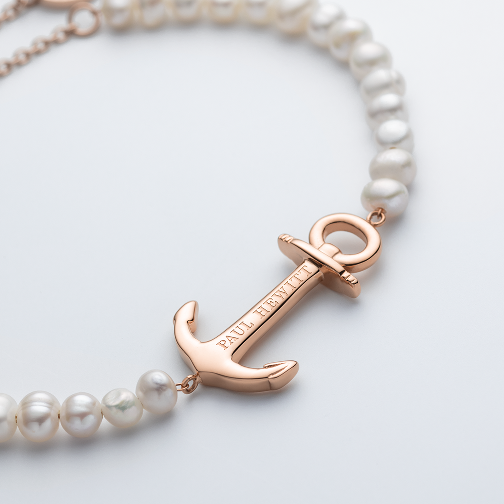 paul-hewitt-the-anchor-beads-armkette-ros-gold-pearl image 2