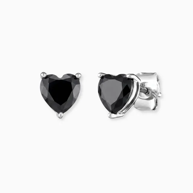 engelsrufer-shiny-ohrstecker-925er-silber-herz-mit-zirkonia-schwarz image 1