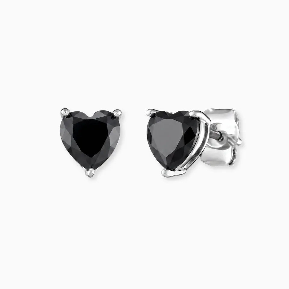 engelsrufer-shiny-ohrstecker-925er-silber-herz-mit-zirkonia-schwarz image 1