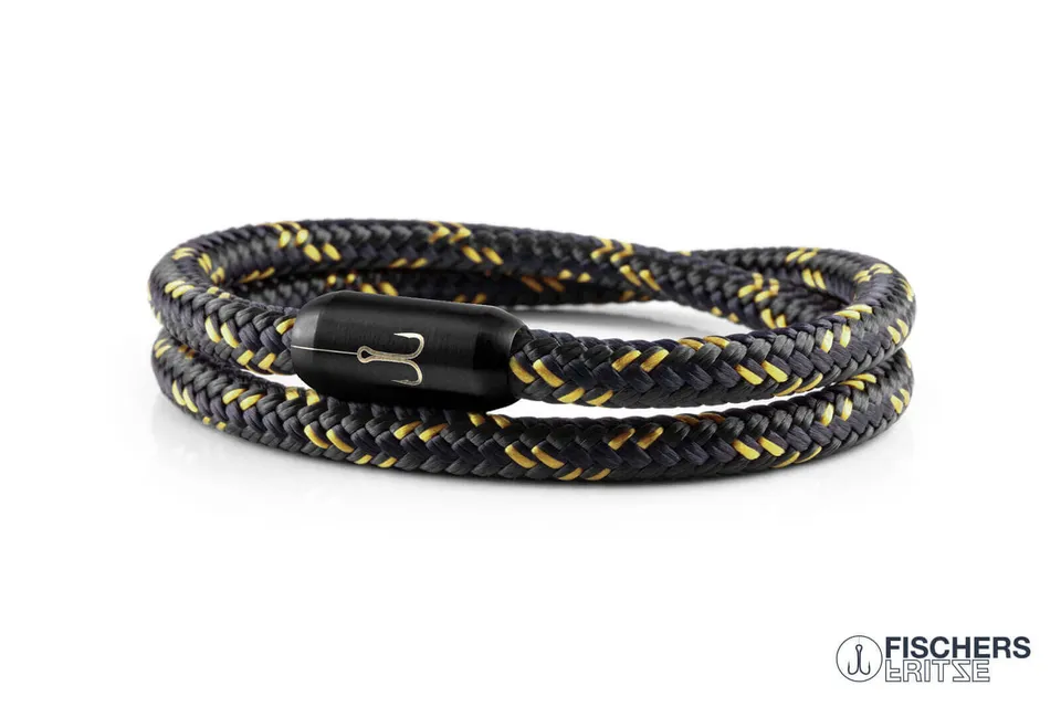 fischers-fritze-torpedogarnele-constantin-armband-schwarz-marineblau-currygelb image 1