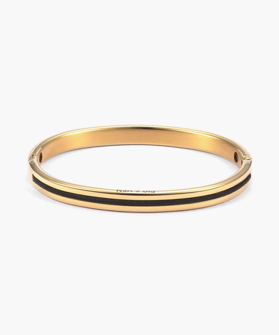 pig-hen-maya-lou-6mm-bangle-damenarmreif-black-gold image 1