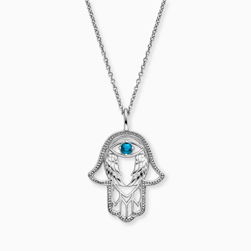 engelsrufer-halskette-925er-silber-hand-der-fatima-mit-zirkonia-blau image 1