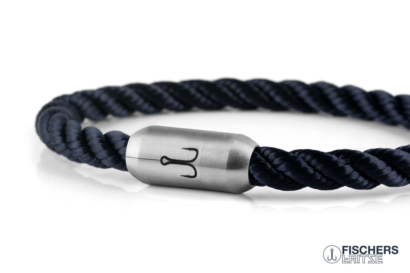 fischers-fritze-krabbe-cord-on-bleu-segeltau-armband-marineblau-gedreht-6mm image 7