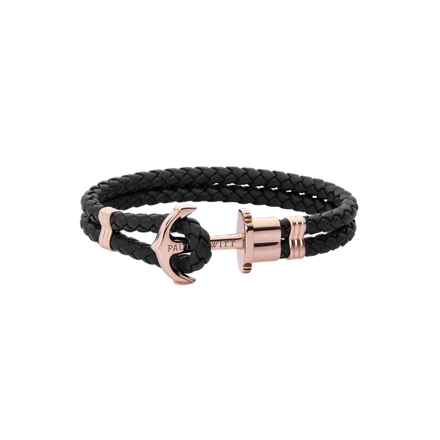 paul-hewitt-phrep-armband-ros-gold-leder-schwarz image 1
