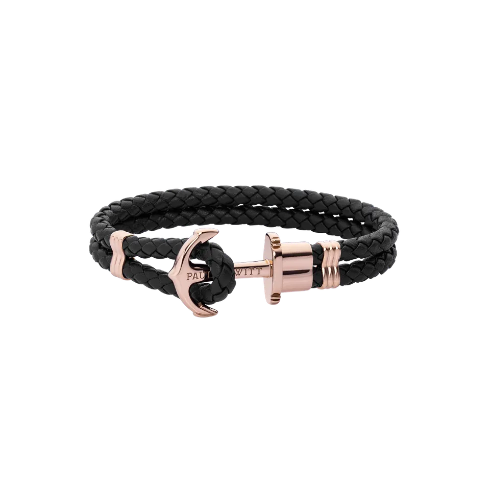 paul-hewitt-phrep-armband-ros-gold-leder-schwarz image 1