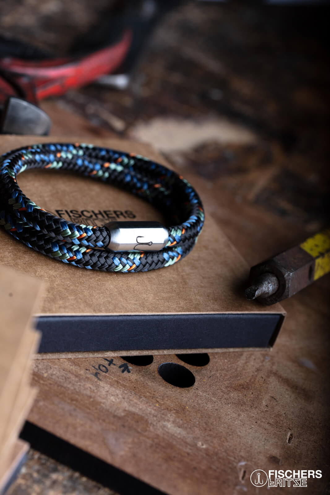 fischers-fritze-garnele-jannes-segeltau-armband-kaffeebraun-pastellblau-pastellg image 7