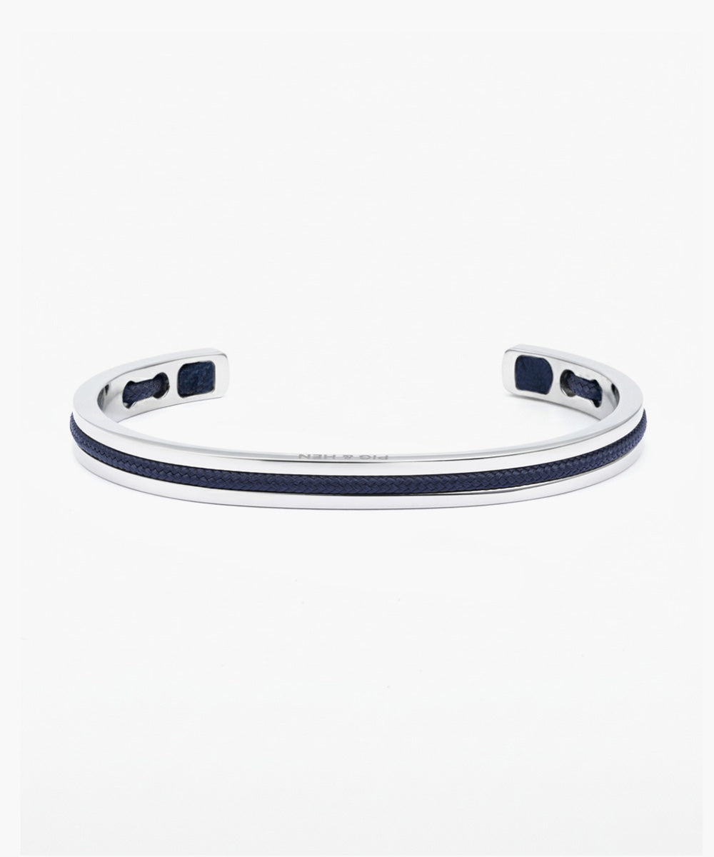 pig-hen-navarch-6mm-herren-cuff-armband-navy-silver image 1