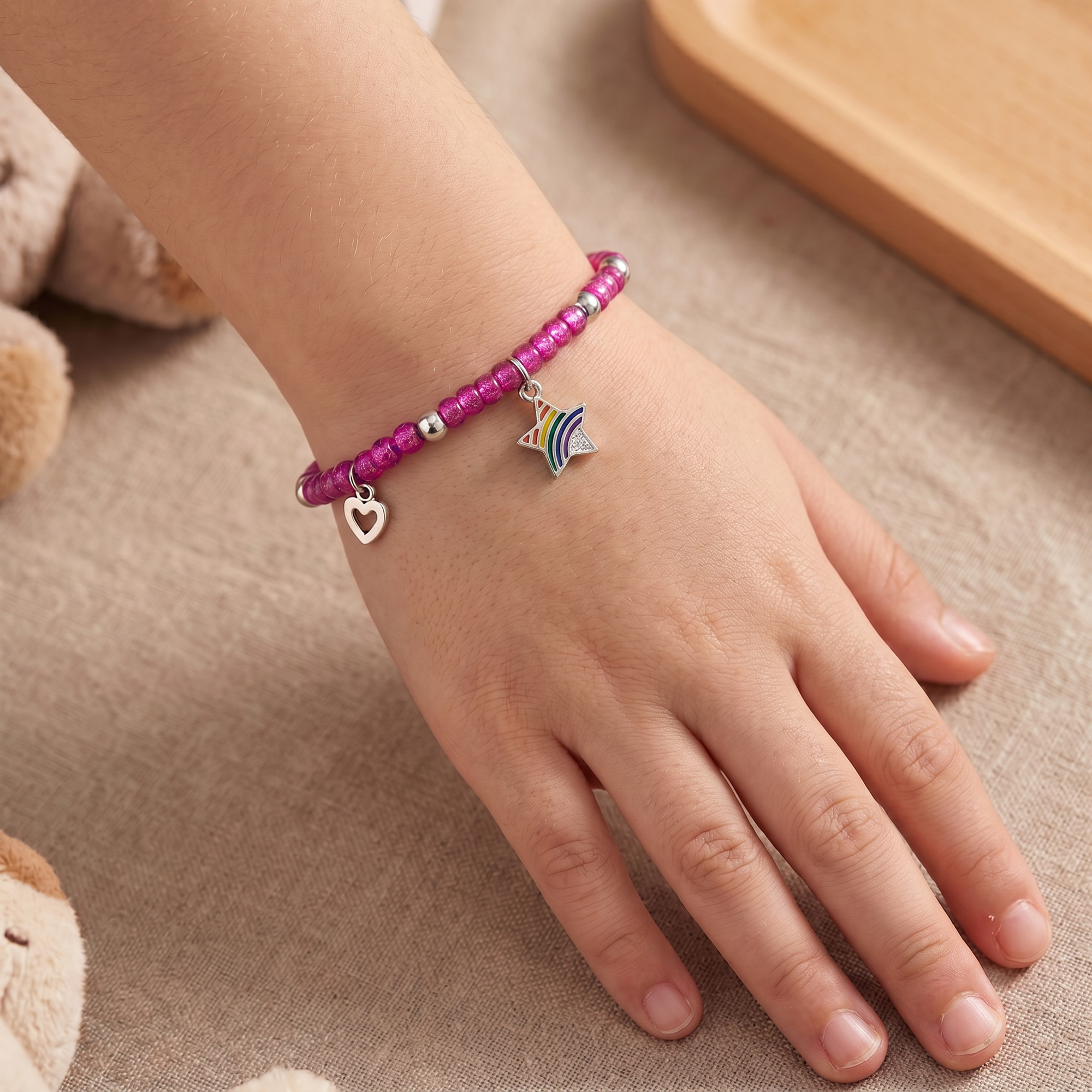 engelsrufer-kinder-armband-edelstahl-stern-regenbogen-mit-zirkonia-bunt-verstell image 2