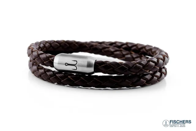 fischers-fritze-garnele-fidel-lederarmband-braun-geflochten image 1