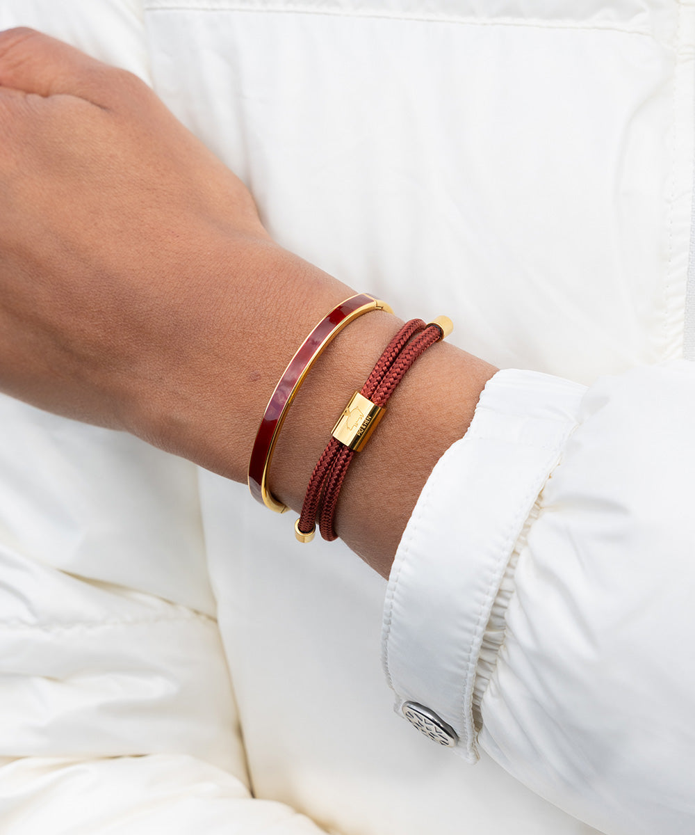 pig-hen-lewis-damen-seilarmband-velvet-red-gold image 2