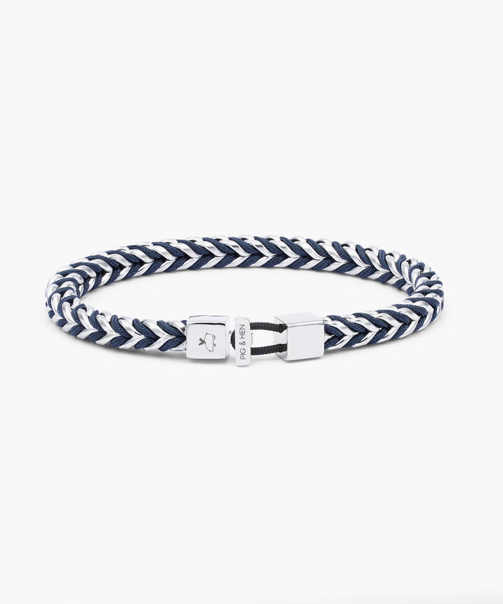 pig-hen-catena-foxtail-navy-silver-kettenarmband-herren image 1