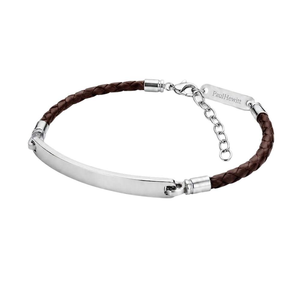 paul-hewitt-id-armkette-leder-braun-silber-herrenarmband-aus-marinium-ocean-stee image 2