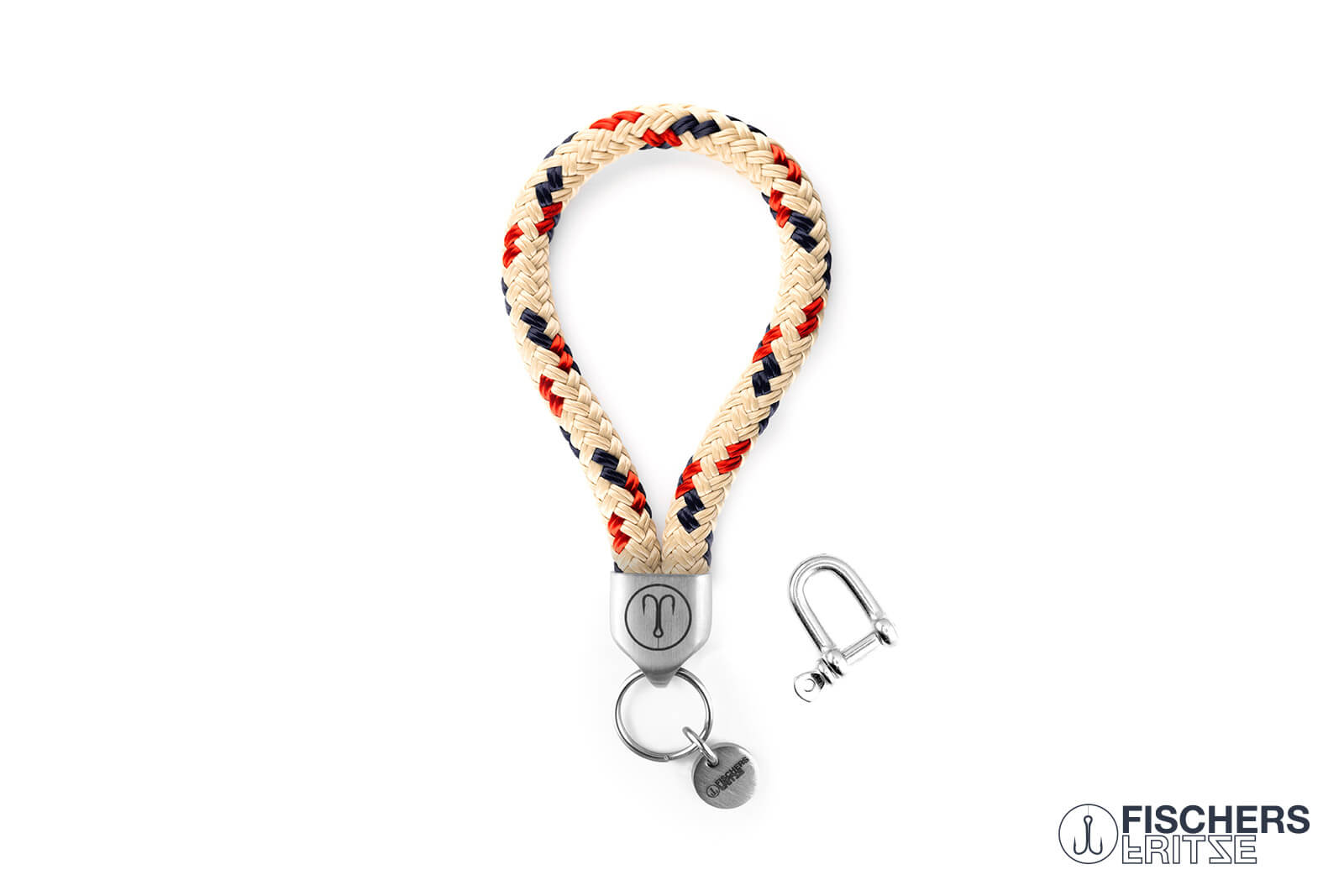 fischers-fritze-dicker-hering-s-nke-schl-sselanh-nger-beige-marineblau-rot image 1