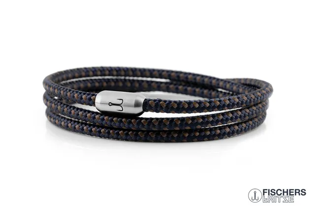fischers-fritze-forelle-fynn-segeltau-armband-marineblau-braun-3-fach-4mm image 1