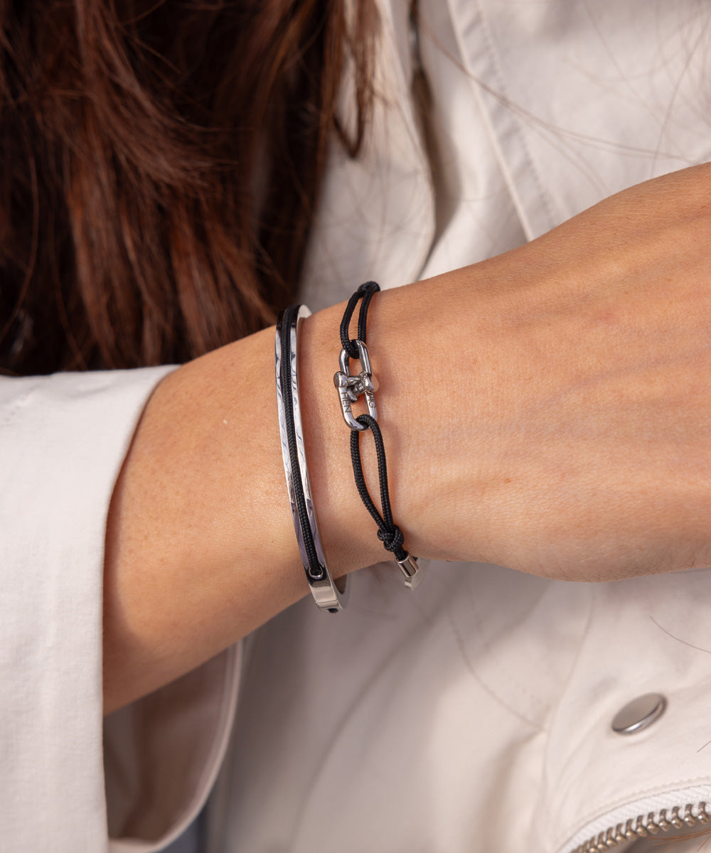 pig-hen-mia-black-damen-seilarmband-silber image 2