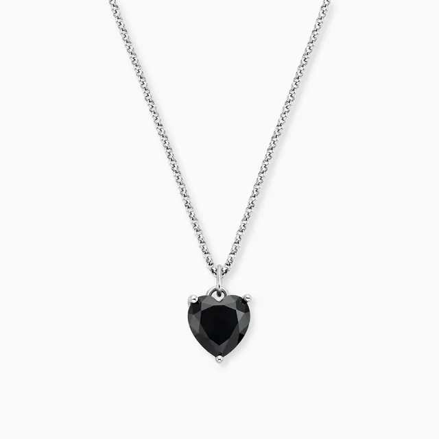 engelsrufer-halskette-925er-silber-herz-shiny-mit-zirkonia-schwarz image 1