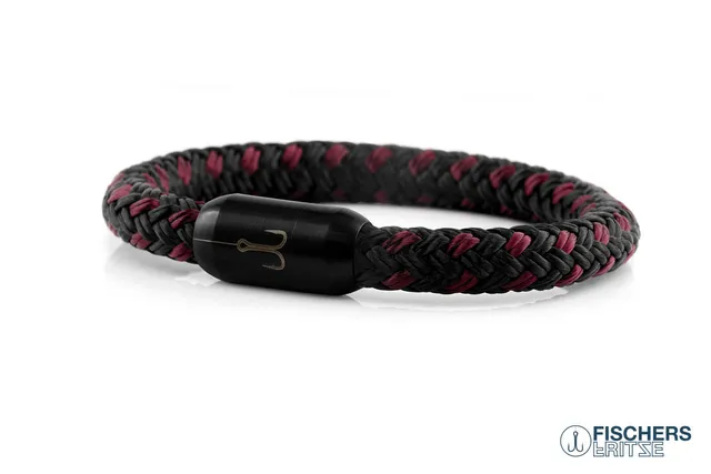 fischers-fritze-torpedomakrele-fips-segeltau-armband-dunkelrot-schwarz image 1