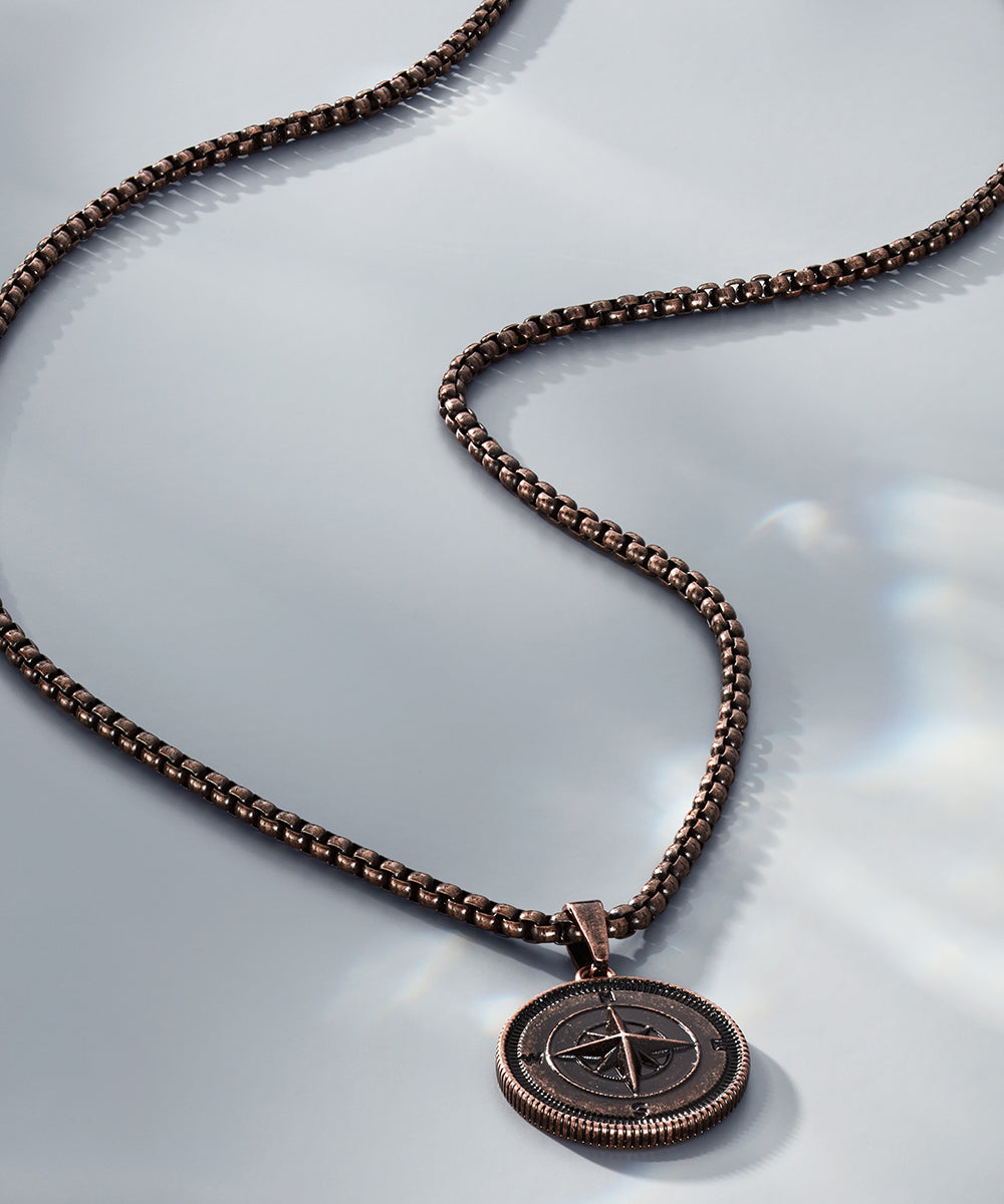 pig-hen-compass-rose-herren-halskette-anh-nger-bronze image 4